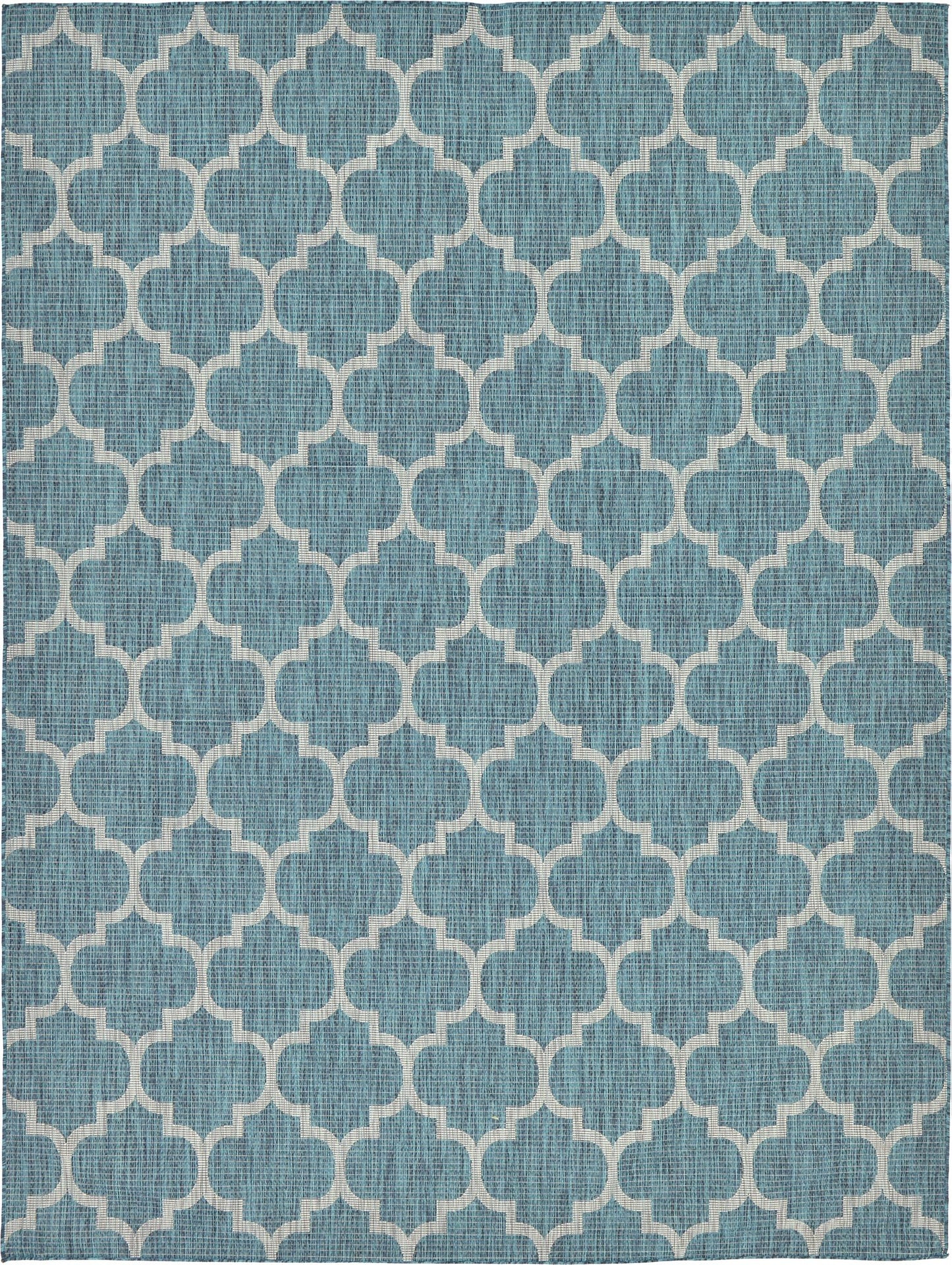 Unique Loom Outdoor Trellis Collection Area Rug (9' x 12' Rectangle, Teal/ Gray)
