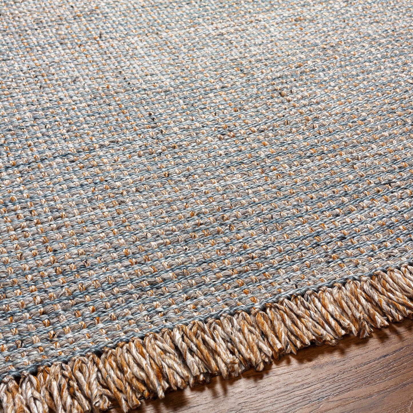 Hauteloom Orinoco Recycled Material Living Room, Bedroom Area Rug - Contemporary - Light Blue, Tan, Medium Gray - 2' x 3'