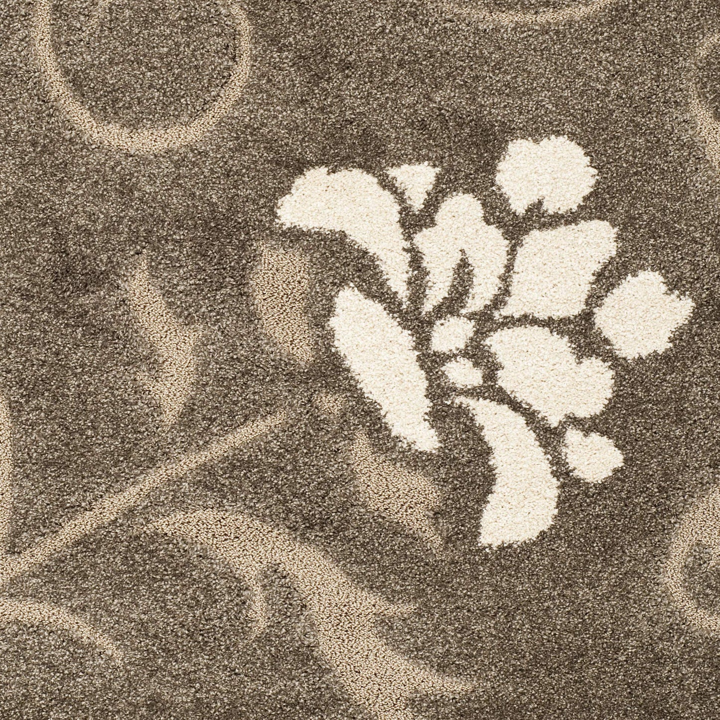 SAFAVIEH Florida Shag Collection Area Rug - 9'6" x 13', Smoke & Beige, Floral Design, Non-Shedding & Easy to Clean, High-Low Plush Pile, Ideal for Living Room, Bedroom, Dining Space (SG464-7913)