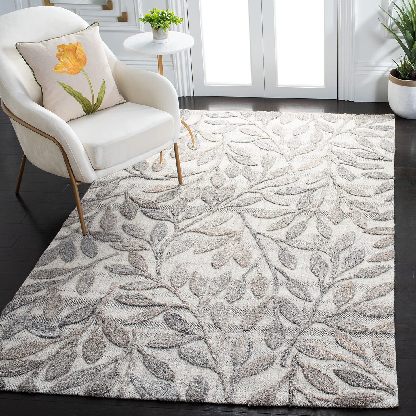 SAFAVIEH South Hampton Collection 5' x 8' Beige SHA302B Handmade Botanical Wool Area Rug