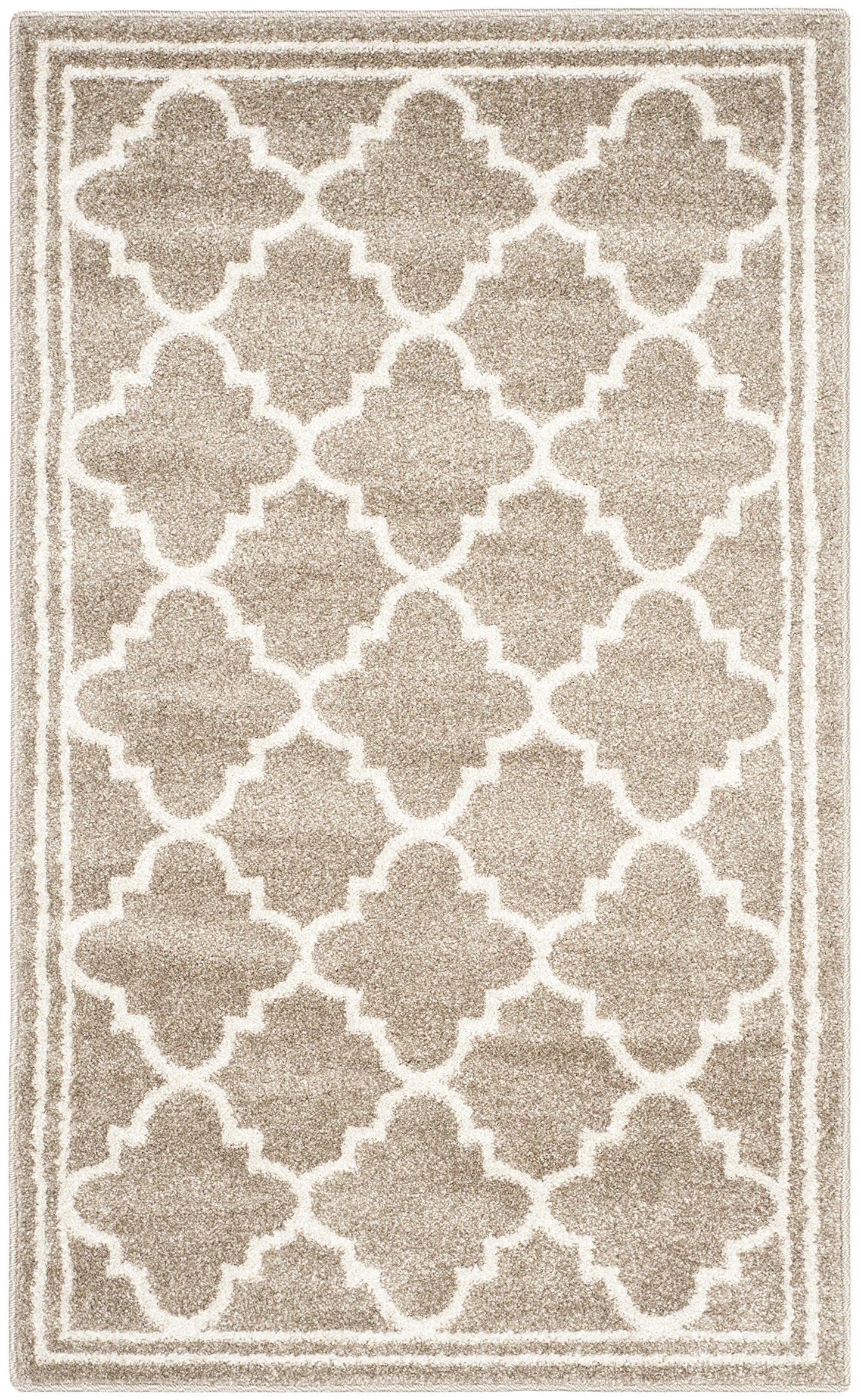 SAFAVIEH Amherst Collection Accent Rug - 3' x 5', Wheat & Beige, Moroccan Trellis Design, Non-Shedding & Easy Care, Ideal for High Traffic Areas in Entryway, Living Room, Bedroom (AMT422S)