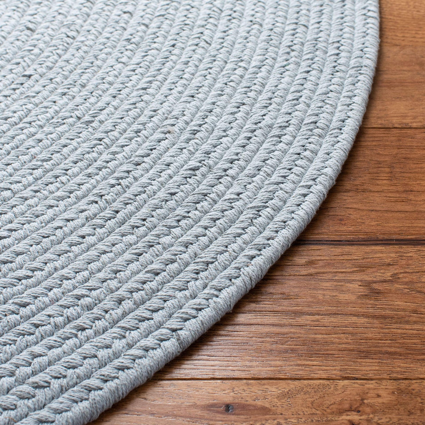 SAFAVIEH Braided Collection 4' x 6' Oval Light Blue BRD176A Handmade Country Cottage Reversible Cotton Area Rug