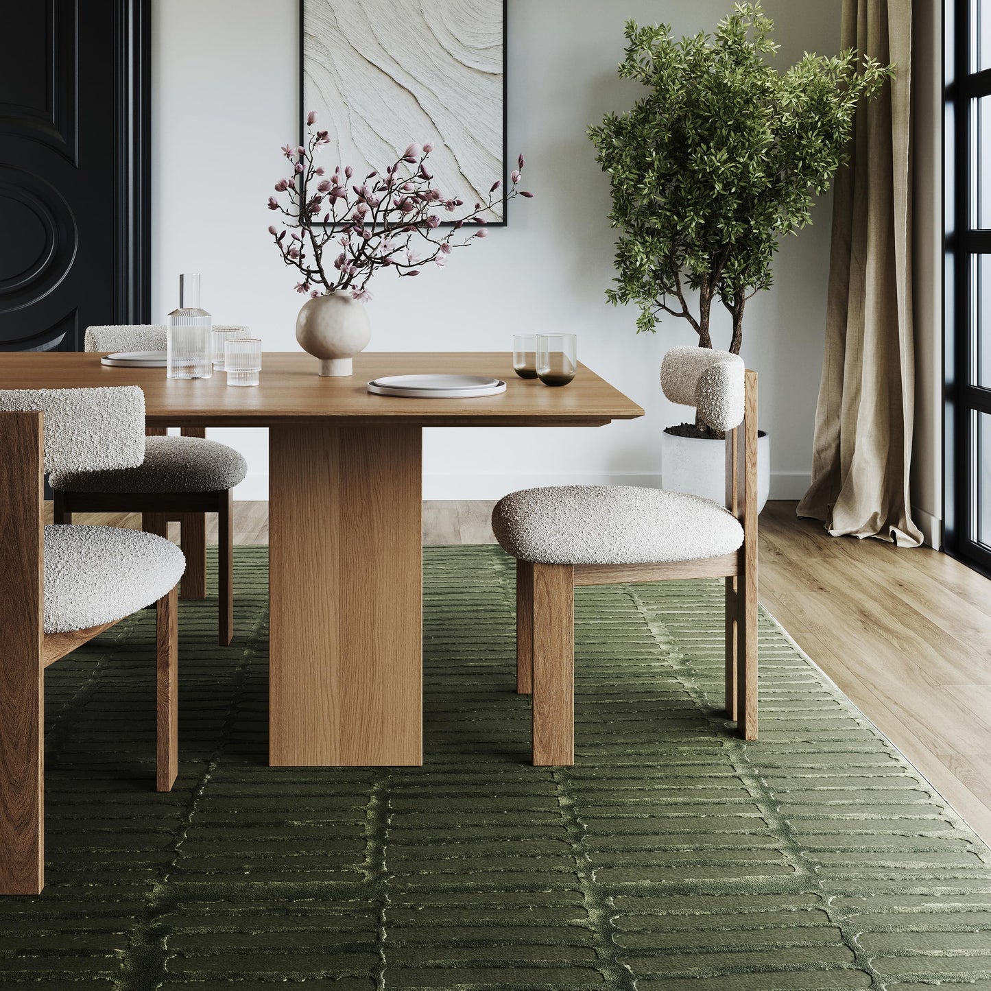 nuLOOM Kailani Green, 6'7" x 9', Geometric, Soft and Cozy, High Traffic, Stain Resistant, Easy Clean, Durable Washable Area Rug for Bedroom, Living Room, Dining Space, Den, Foyer, Entryway