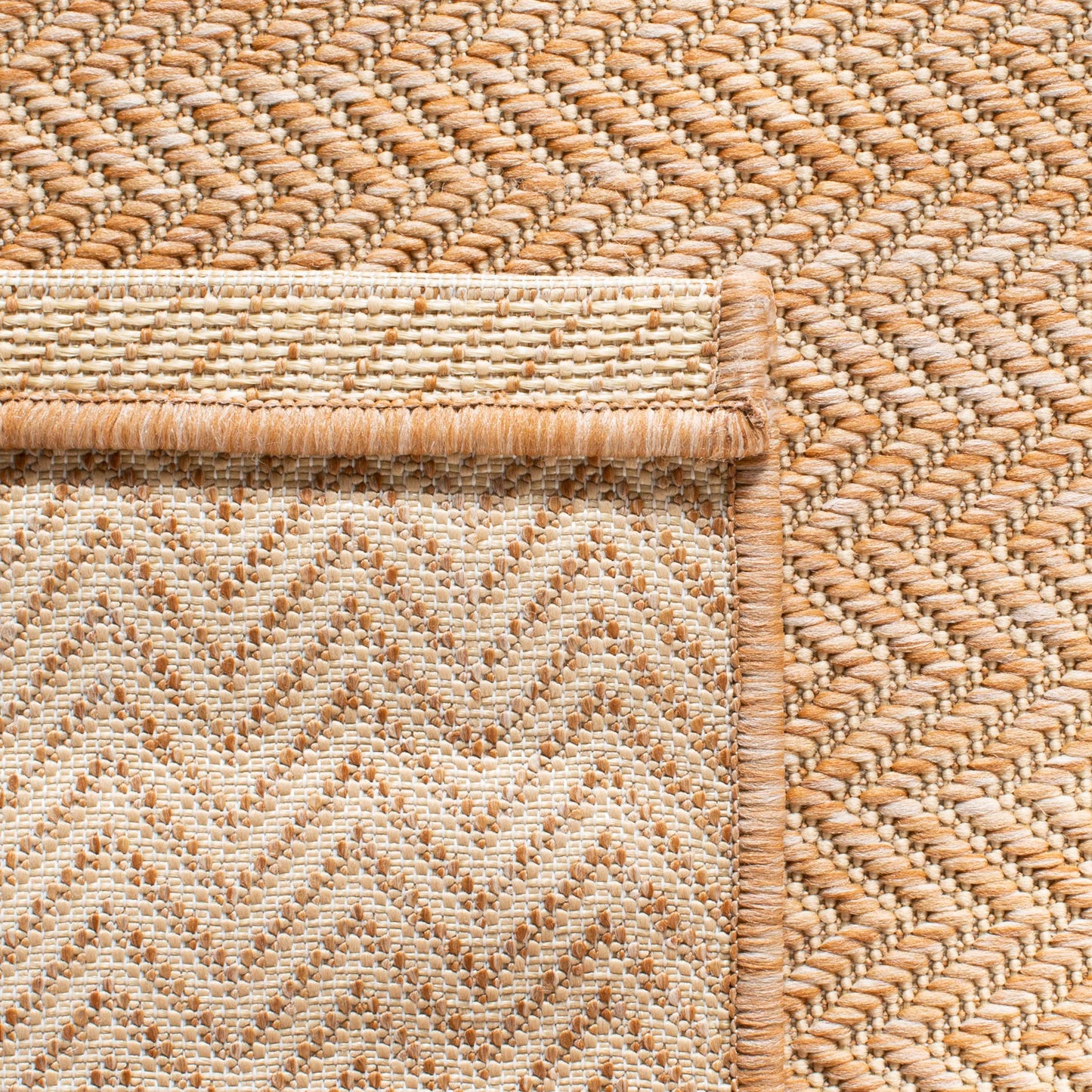 SAFAVIEH Washable Rug Outdoor Courtyard Collection - 5'3" x 7'7", Natural & Cream, Non-Shedding & Easy Cleaning, Ideal for Patio, Backyard, Mudroom (CY8022-03012)