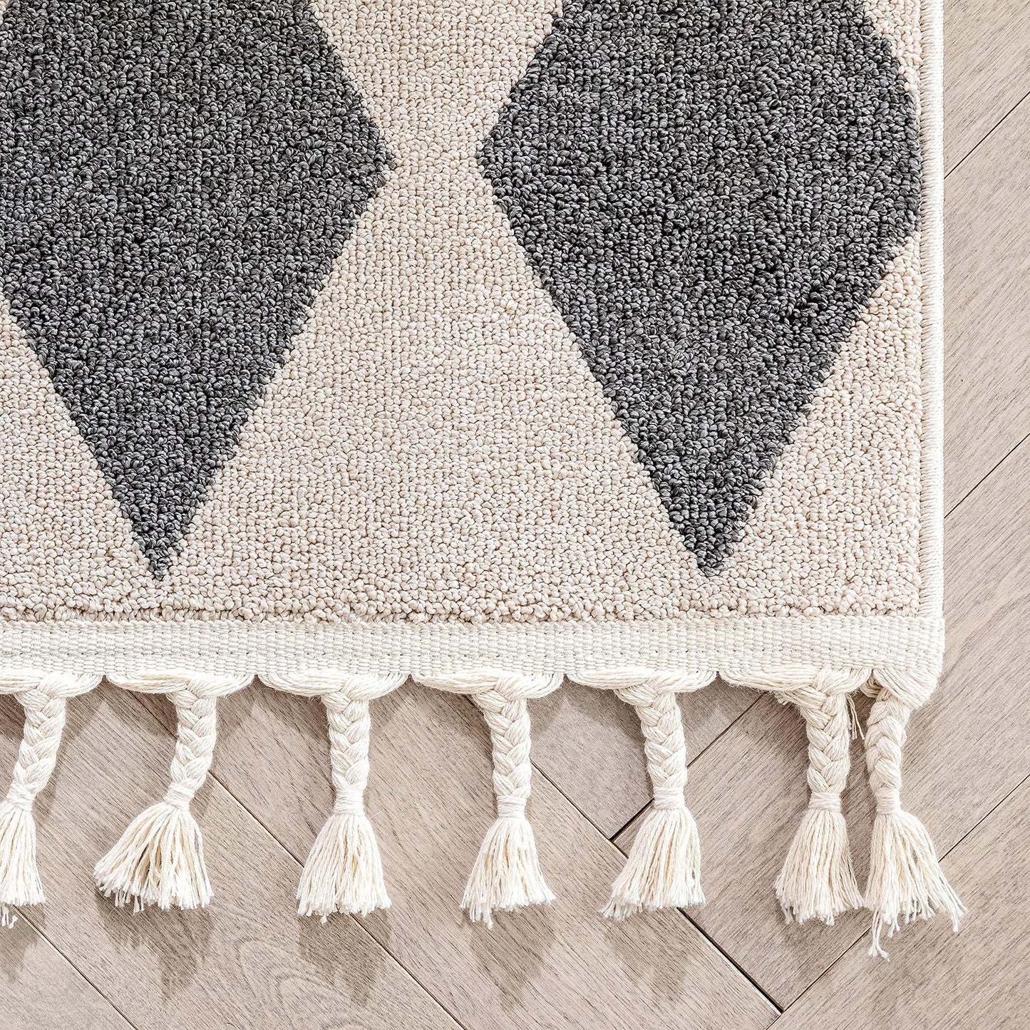 Well Woven Loop-De-Loop Cruce Tribal Moroccan Geometric Grey Kilim-Style 7'10" x 10"6" Area Rug