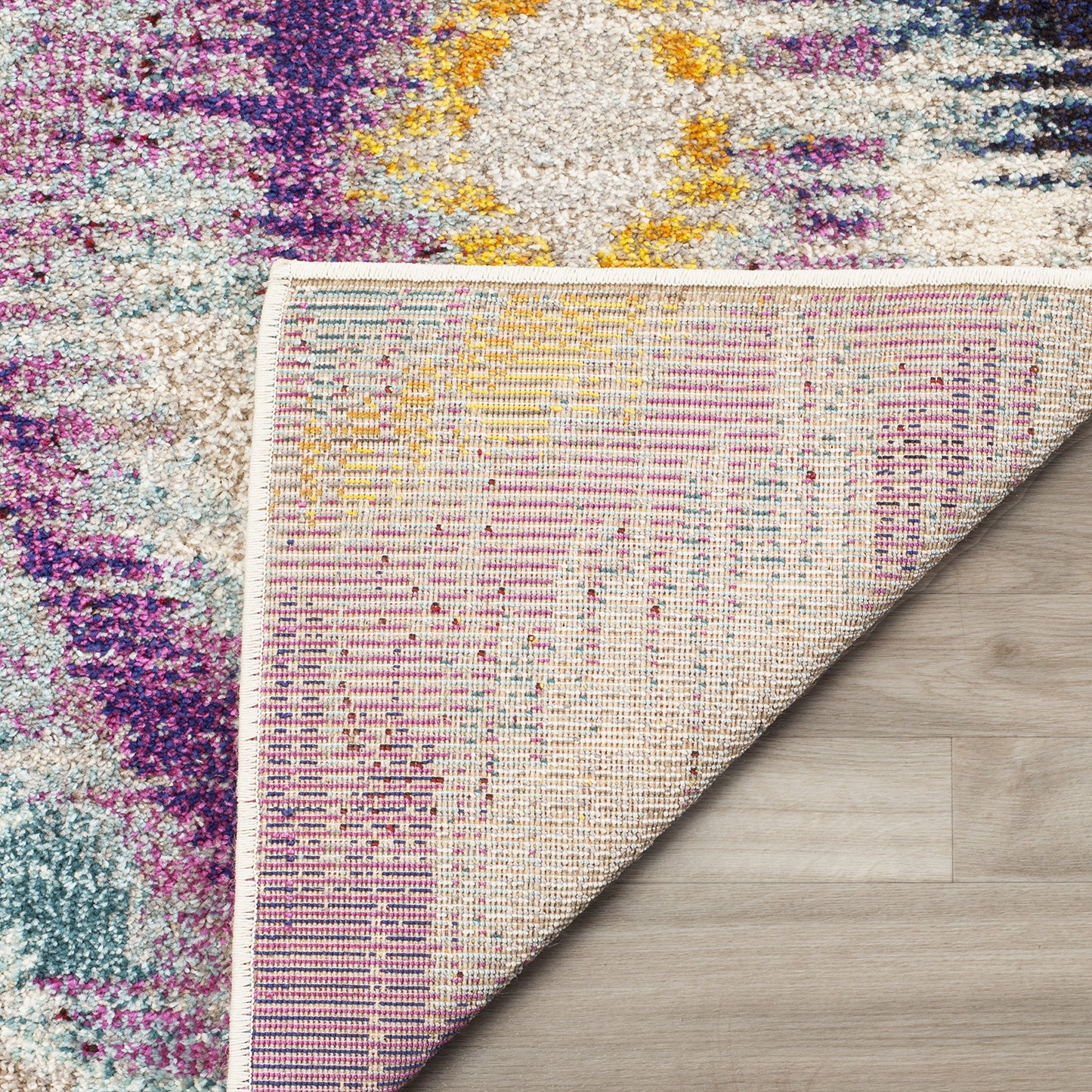SAFAVIEH Monaco Collection Accent Rug - 3' x 5', Multi, Ogee Trellis Watercolor Distressed Design, Non-Shedding & Easy Care, Ideal for High Traffic Areas in Entryway, Living Room, Bedroom (MNC242F)