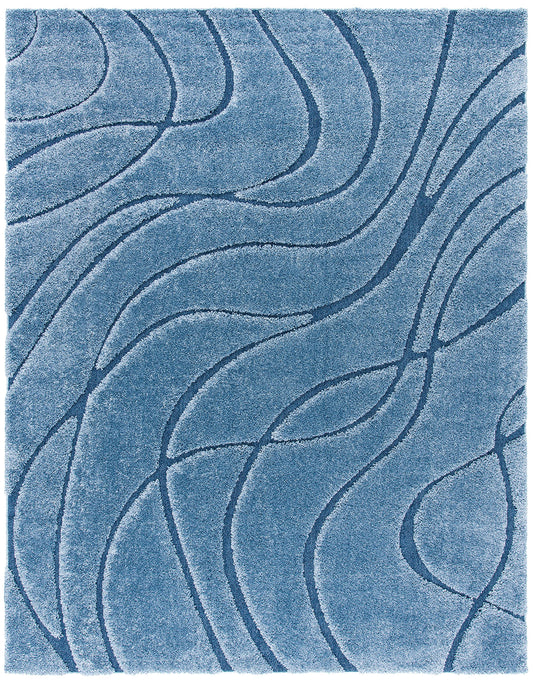 SAFAVIEH Florida Shag Collection Area Rug - 8'6" x 12', Light Blue & Blue, Non-Shedding & Easy Care, 1.2-inch Thick Ideal for High Traffic Areas in Living Room, Bedroom (SG471-6065)